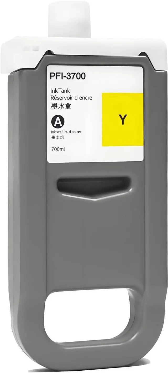 Main image of PFI-3700 Ink Cartridge 700ml Yellow Pigment PFI3700 Inks Tank Compatible with Canon imagePROGRAF PRO-2600 GP-2600S PRO-4600 GP-4600S PRO-6600 GP-6600S 1-Pack