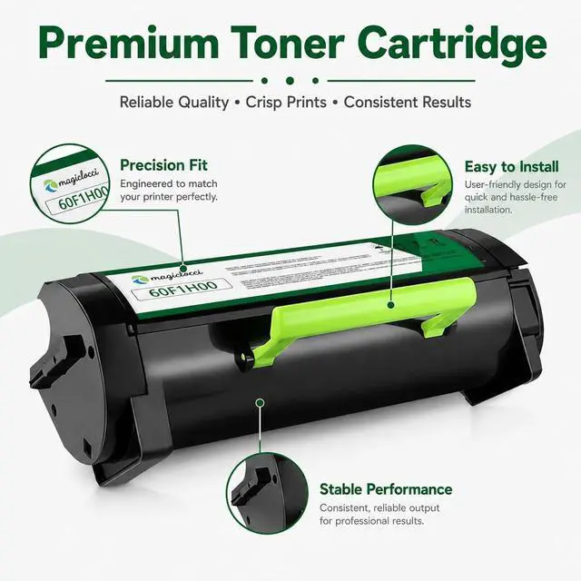 Alt view image 4 of 7 - 50F0H00/60F1H00 High Yield Toner Cartridge Replacement for Lexmark 50F0H00 60F1H00 601H Toner Cartridge for MX310dn MX410de MX510de MX610de MX611de MX611dhe MX611dte (Black, 2-Pack)