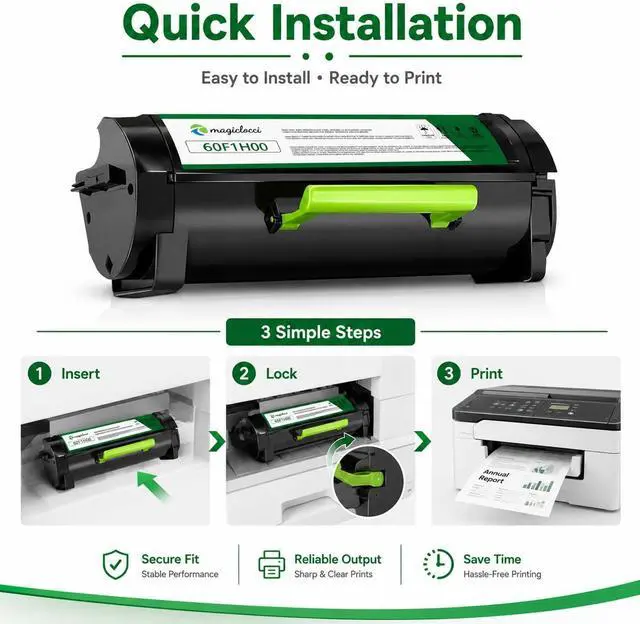 Alt view image 6 of 7 - 50F0H00/60F1H00 High Yield Toner Cartridge Replacement for Lexmark 50F0H00 60F1H00 601H Toner Cartridge for MX310dn MX410de MX510de MX610de MX611de MX611dhe MX611dte (Black, 2-Pack)