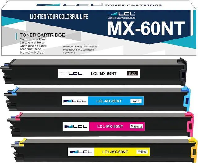 Main image of MX-60NT MX60NT Toner Cartridge High Yield Replacement for Sharp MX-60NTBA MX-60NTCA MX-60NTMA MX-60NTYA for MX-2630N MX-3050N MX-3050V MX-3070N MX-3070V MX-3550N MX-3550V MX-3570N Printer (4-Pack)