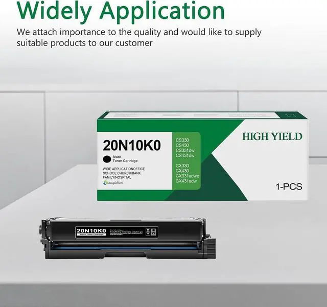 Alt view image 7 of 7 - 20N10K0 Black Toner Cartridge(1-Pack) - Replacement for Lexmark 20N10K0 20N10 Toner Cartridge S331 CX331 CS331dw CS431dw CX331adwe CX431adw Printer