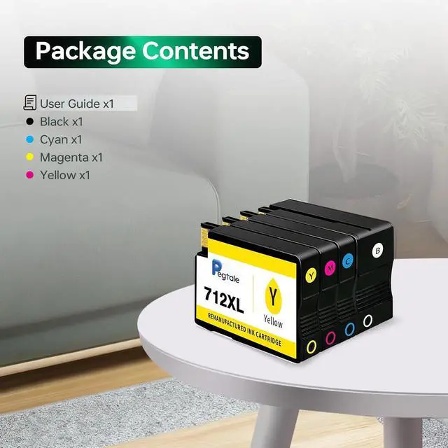 Alt view image 4 of 7 - 712XL Ink Cartridges Replacement for HP 712 712XL 712 XL