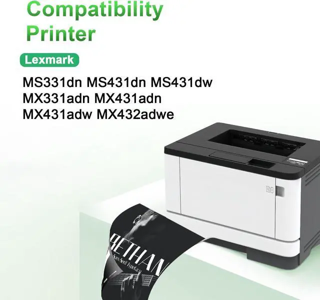 Alt view image 2 of 7 - 55B1H00 Toner Cartridge Compatible for Lexmark MS331dn Toner for Lexmark MS431dn MS331dn MS431dw MX331adn MX431adn MX431adw MX432adwe Printer, 15K Pages