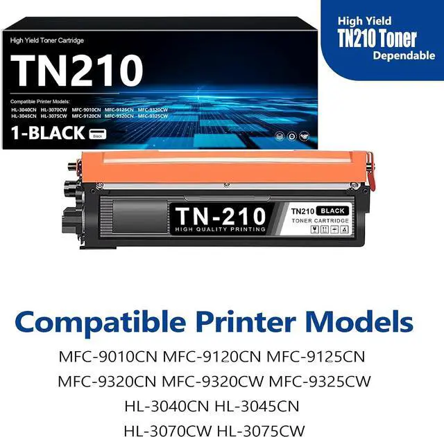 Alt view image 2 of 7 - TN-210 TN210 Black Toner Cartridge 1-Pack TN-210BK HL-3040CN HL-3045CN