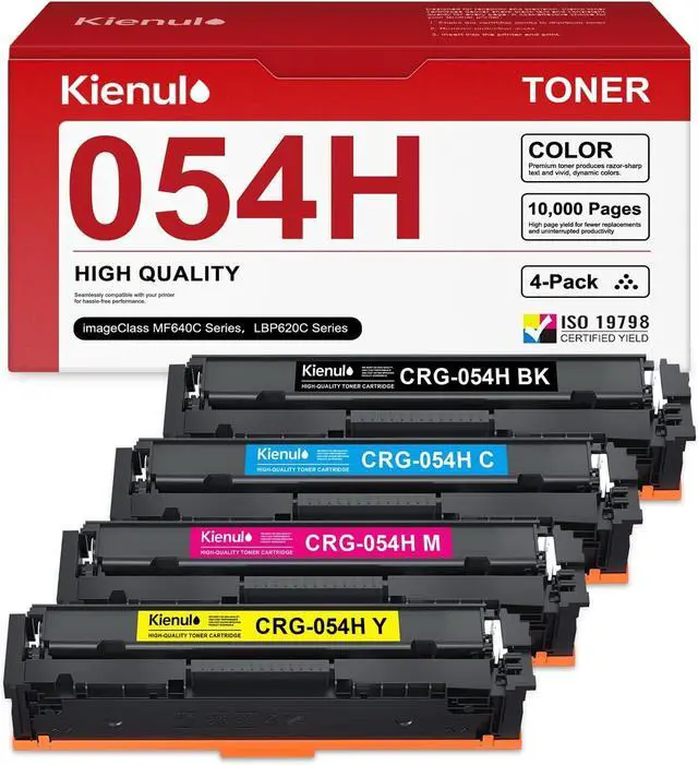 Main image of 054H High Capacity Toner Cartridge Set (4-Pack,B/C/M/Y), CRG054H CRG-054H CRG 054H Toner Replacement for Canon Color imageCLASS MF641Cw MF642Cdw MF644Cdw LBP621Cw LBP622Cdw LBP623Cdw Printer Toner