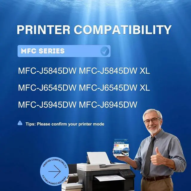 Alt view image 2 of 7 - LC3037 XXL Super High-Yield Ink Cartridge (5-Pack) Replacement for Brother LC3037XXL LC3037 LC3037BK Ink Cartridge Compatible with MFC-J6945DW MFC-J5845DW MFC-J6545DW MFC-J5945DW Printers