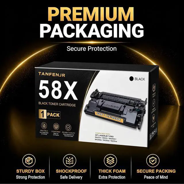 Alt view image 5 of 7 - 58X CF258X High Yield Black Toner Cartridges 1-Pack with Chip, Compatible Replacement for HP 58X CF258X 58A CF258A, Work with LaserJet Pro M404n M404dn M404dw MFP M428dw M428fdw M428fdn Printer