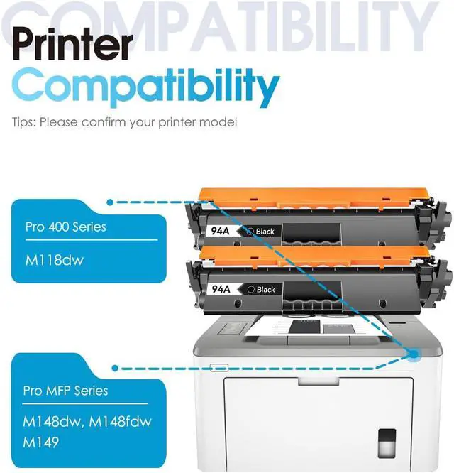 Alt view image 2 of 7 - 94A Toner Cartridges Toner Black Replacement for HP 94A 94X CF294A Toner