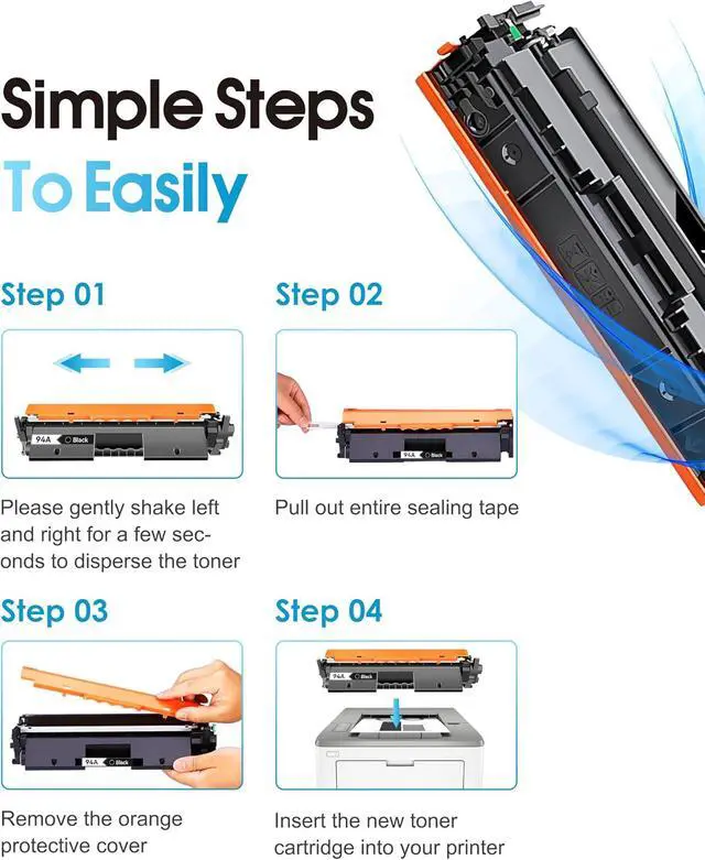 Alt view image 5 of 7 - 94A Toner Cartridges Toner Black Replacement for HP 94A 94X CF294A Toner
