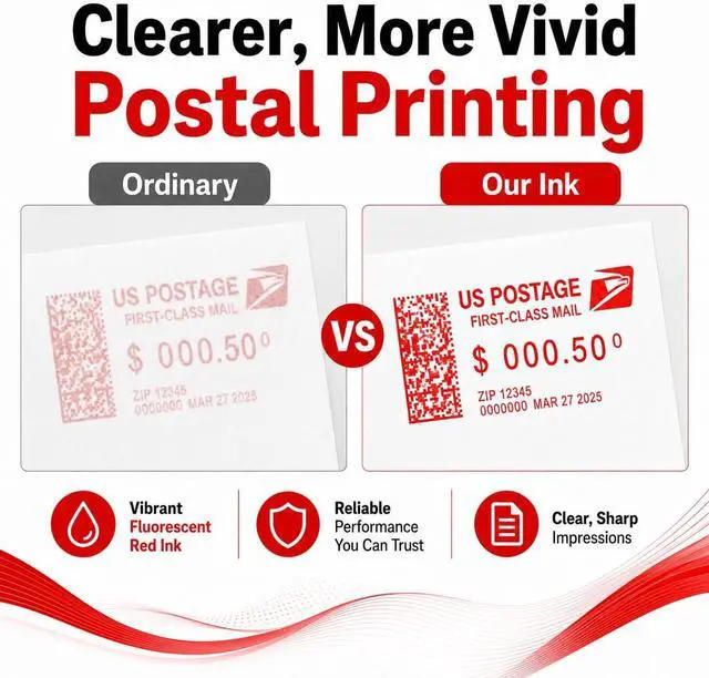 Alt view image 6 of 7 - SL-870-1 Red Ink Cartridge XXL High Capacity (2-Pack, 16ml Each) Replacement for Pitney Bowes sl-870-1 for New SendPro Mailstation Postage Meter (CSD1)-Fluorescent Red Ink