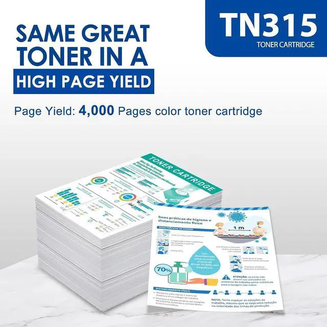 Alt view image 3 of 7 - TN315C High Yield Cyan Toner Cartridge: 1-Pack Cyan TN315 Toner Replacement for Brother TN-315 TN-315C Toner Cartridge HL-4150CDN 4140CW 4570CDW 4570CDWT MFC-9640CDN 9650CDW 9970CDW Printer