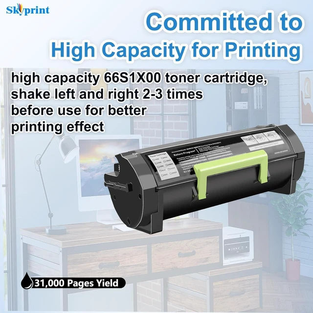 Alt view image 3 of 5 - SkyPrint 66S1X00 High Yield Toner Cartridge for Lexmark 66S1X00 66S0X0G