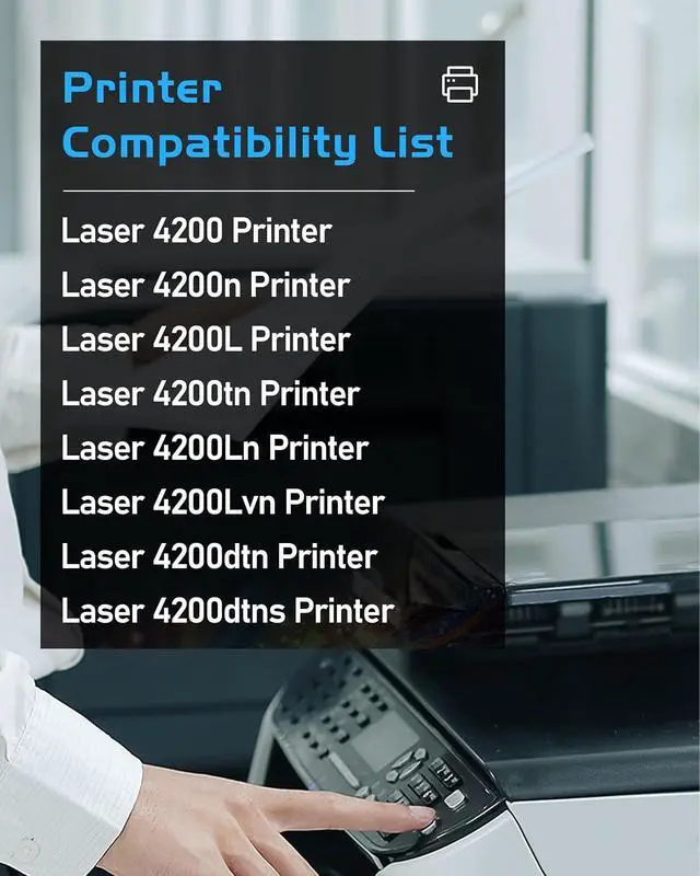 Alt view image 2 of 7 - 38A Black Toner Cartridge High Yield Q1338A Replacement for HP 38A Q1338A Q1338 Toner Compatible with Laser 4200 4200n 4200tn 4200dtn 4200dtns 4200L 4200Ln 4200Lvn Printer (2 Pack)