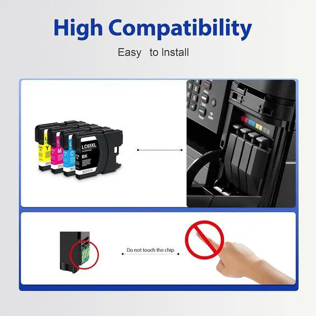 Alt view image 6 of 7 - MOLIMER LC65XL LC65 Ink Cartridges Set High Yield, 4 Pack Replacement for Brother LC65XL LC61 Cartridges for MFC-490CW MFC-495CW MFC-6490CW MFC-6890CDW Printer Ink (BK/C/M/Y)