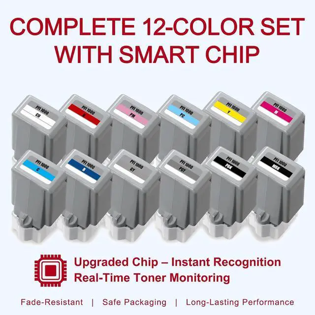 Alt view image 2 of 7 - PFI-1000 Ink 12-Pack 80ml for imagePROGRAF PRO-1000
