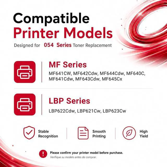 Alt view image 2 of 7 - 054 Toner Cartridges 4 Pack Replacement for Canon 054 for Color ImageCLASS MF644Cdw MF641CW MF642Cdw MF640C MF641Cdw MF643Cdw MF645Cx LBP622Cdw Printer (Black Cyan Magenta Yellow)
