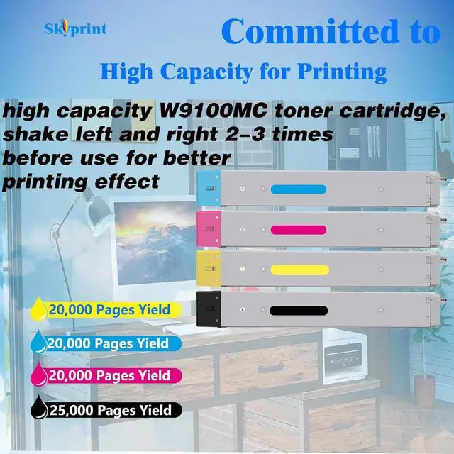 Alt view image 3 of 7 - SkyPrint W9100MC W9101MC W9102MC W9103MC Toner Cartridge