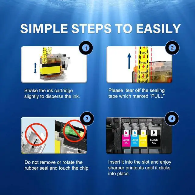 Alt view image 4 of 7 - SFINK LC20EXXL Ink Cartridge Set 5-Pack Super High-Yield Replacement for Brother LC20E LC20EBK LC20EC LC20EM LC20EY Compatible with MFC-J5920DW MFC-J775DW MFC-J985DW Printer