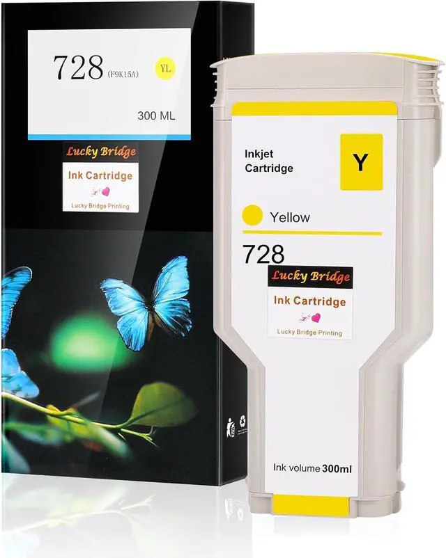Alt view image 2 of 7 - 728 300ml x 1PK Yellow Ink cartridges F9K15A Compatible Ink Cartridge Replacement for HP DesignJet T730 T830 Printers (1 Y)-US