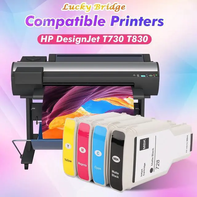 Alt view image 4 of 7 - 728 300ml x 1PK Yellow Ink cartridges F9K15A Compatible Ink Cartridge Replacement for HP DesignJet T730 T830 Printers (1 Y)-US
