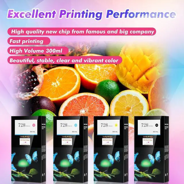 Alt view image 3 of 7 - 728 300ml x 1PK Yellow Ink cartridges F9K15A Compatible Ink Cartridge Replacement for HP DesignJet T730 T830 Printers (1 Y)-US