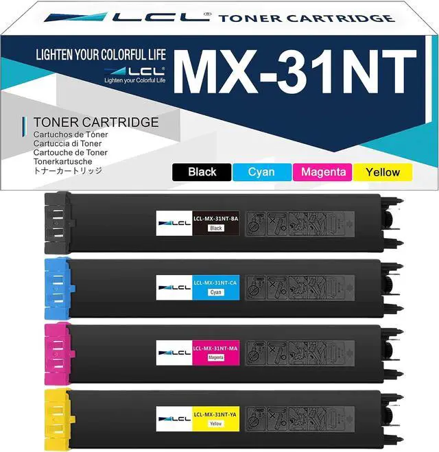 Main image of LCL MX-31NT High Yield Toner Cartridge Replacement for Sharp MX-31NT MX-31NTBA MX-31NTCA MX-31NTMA MX-31NTYA for Sharp MX-2600N MX-3100N MX-4100N MX-4101N MX-5000N MX-5001N MX-2301N Printer (KCMY)