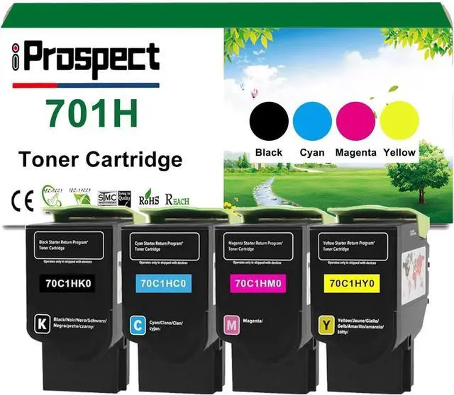 Main image of 701H CS310H Toner Cartridges Replacement for CS310 70C10K0 70C10C0 70C10M0 70C10Y0 70C1HK/C/M/Y Toner Compatible with LexmarK CS310N CS310DN CS410N CS410dn CS410DTN CS510DTE CS510de Printer(4-Pack)