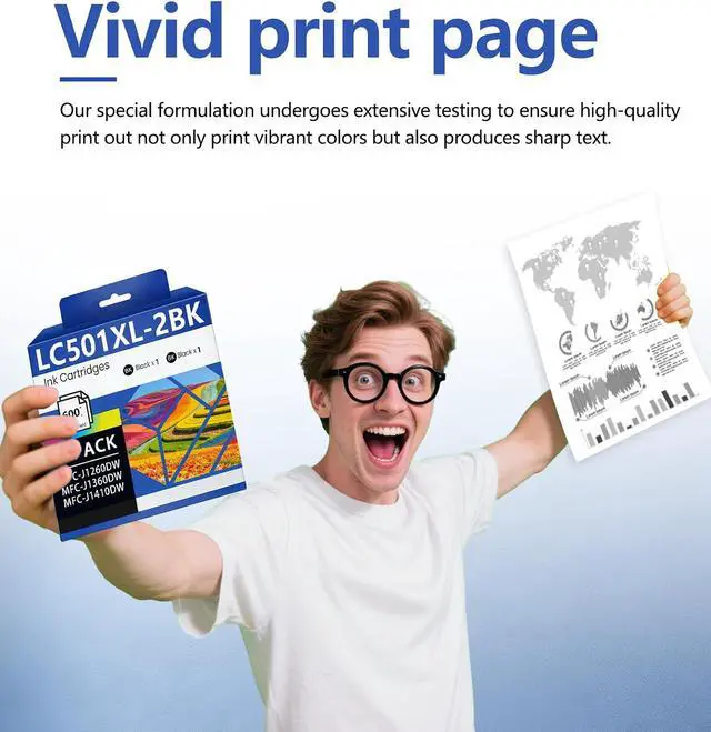 Alt view image 5 of 7 - LC501XL LC501XLBK High Yield Ink Cartridges