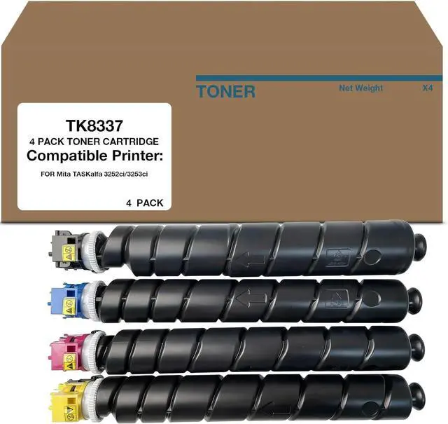 Main image of Compatible TK8337 High Yield Toner Cartridge Replacement for Kyocera 1T02RL0US0 1T02RLCUS0 1T02RLBUS0 1T02RLAUS0 use with TASKalfa 3252ci 3253ci CS3252ci CS3253ci Printer (4-Pack, K/C/Y/M)
