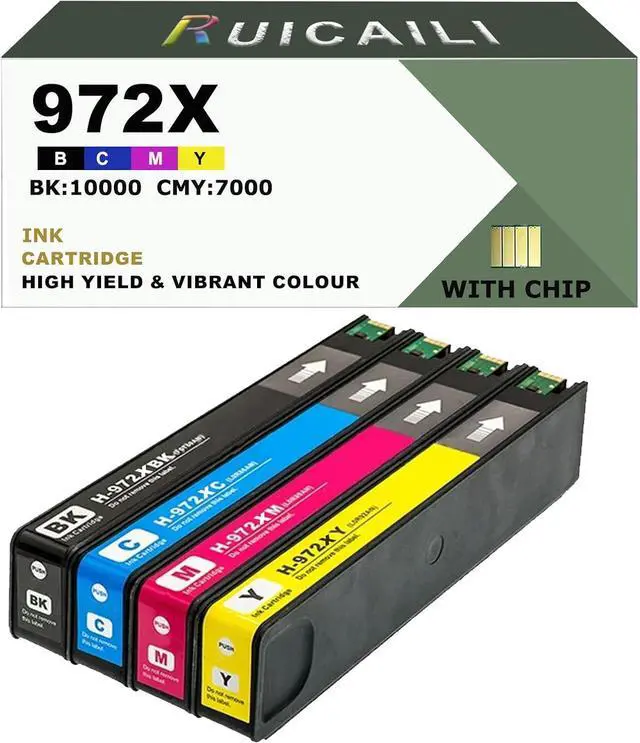 Main image of Compatible Ink Cartridge for 972X High Yield Ink for PageWide Pro 477dw 577dw 452dw 552dw 477dn 452dn 577z P55250dw Printers, 4 Pack