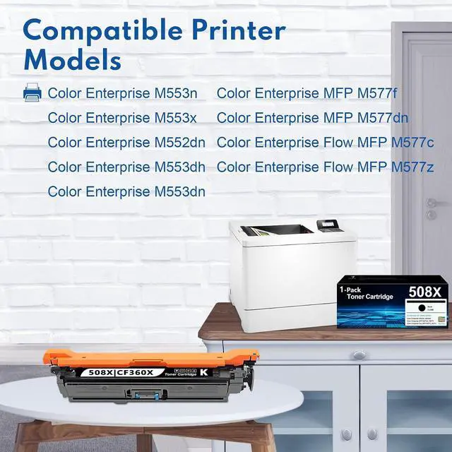 Alt view image 2 of 7 - 508X High-Yield Toner Cartridge 1-Pack Compatible for CF360X 508X Black