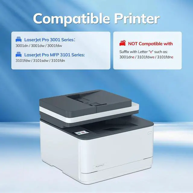 Alt view image 2 of 7 - 138X Black with Chip Compatible for W1380X Toner Cartridge to Work with LaserJet HP Laser Jet Pro 3001 3001dw MFP 3101 3101fdw 3101sdw Printer Monochrome Printer(Total 2 Pack)