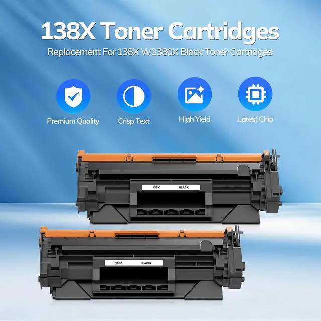 Alt view image 7 of 7 - 138X Black with Chip Compatible for W1380X Toner Cartridge to Work with LaserJet HP Laser Jet Pro 3001 3001dw MFP 3101 3101fdw 3101sdw Printer Monochrome Printer(Total 2 Pack)