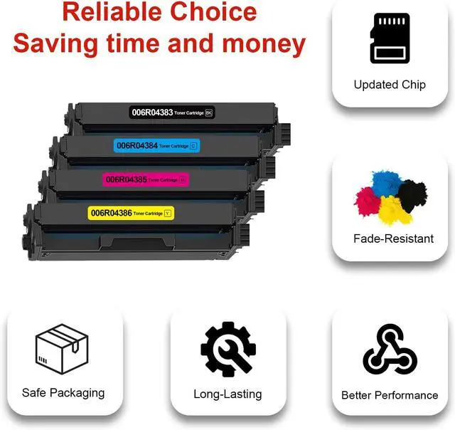 Alt view image 2 of 6 - C235 C230 Toner Cartridge Replacement for 006R04383, 006R04384, 006R04385, 006R04386 Compatible for C235 C230 C235DNI C230DNI PrintersBCMY
