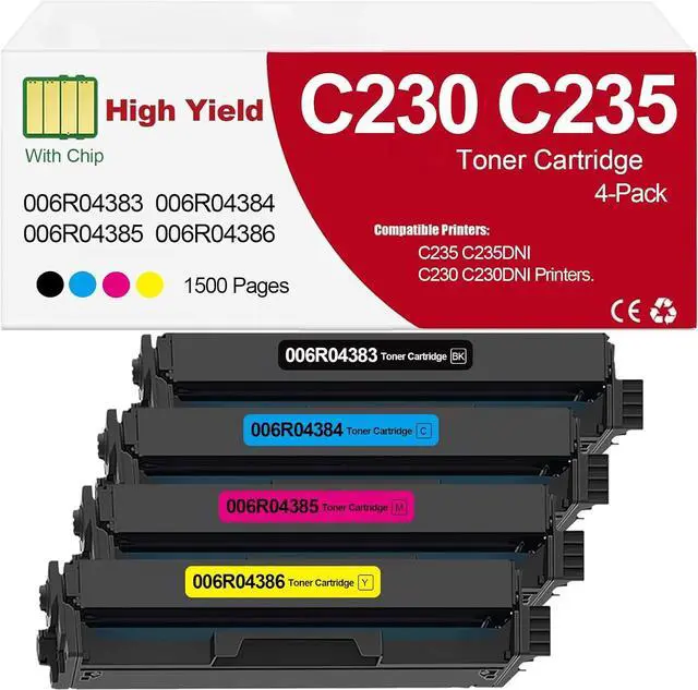 Main image of C235 C230 Toner Cartridge Replacement for 006R04383, 006R04384, 006R04385, 006R04386 Compatible for C235 C230 C235DNI C230DNI PrintersBCMY