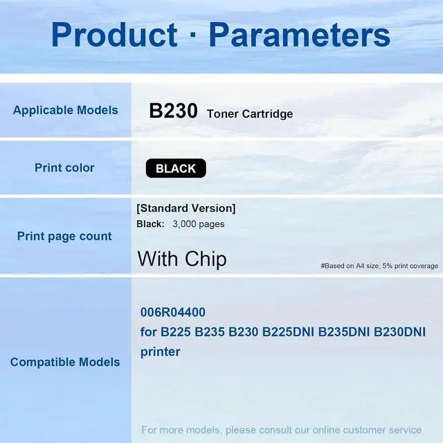 Alt view image 4 of 7 - KANTEN B230 B225 B235 Toner Cartridge Black 1-Pack (with Chip) 006R04400
