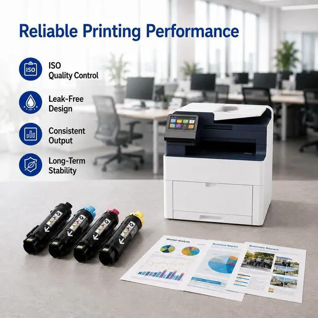 Alt view image 7 of 7 - Remanufactured 6510 6515 Toner Cartridge Replacement for 106R03480 106R03477 106R03478 106R03479 for Xerox Phaser 6510, WorkCentre 6515 Printer(1BK/1C/1M/1Y,4 Pack)