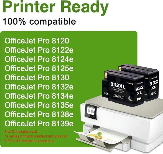 Alt view image 2 of 7 - 923XL 923e Ink Cartridges 2 Black Replacement for HP Printers Ink 923e 923 923XL for OfficeJet Pro 8130e 8135e 8138e 8139e 9130 8125e 8122e 8120 8124e