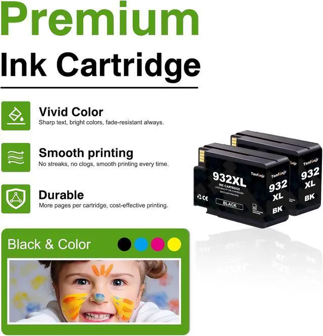 Alt view image 4 of 7 - 923XL 923e Ink Cartridges 2 Black Replacement for HP Printers Ink 923e 923 923XL for OfficeJet Pro 8130e 8135e 8138e 8139e 9130 8125e 8122e 8120 8124e