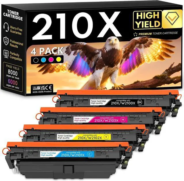 Main image of 210X High Yield Toner Cartridge Set 4-Pack Black Cyan Magenta Yellow