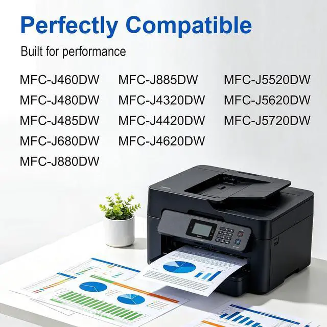 Alt view image 2 of 7 - LC201 Ink Cartridges (5-PK, 2BK/1C/1M/1Y) Compatible for Brother LC201 Ink