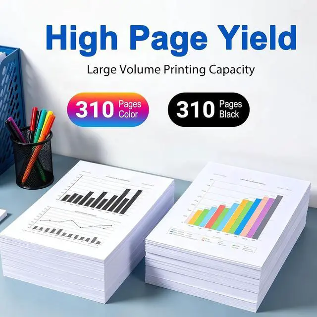Alt view image 3 of 7 - LC201 Ink Cartridges (5-PK, 2BK/1C/1M/1Y) Compatible for Brother LC201 Ink
