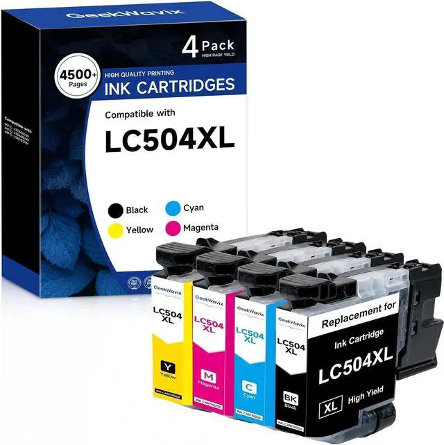 Main image of LC504XL Ink Cartridges Replacement for Brother, High Yield Compatible Ink Cartridge Combo Pack for MFC-J1365DW MFC-J1367DW MFC-J1355DW Printers, Black Cyan Magenta Yellow, 4 Pack