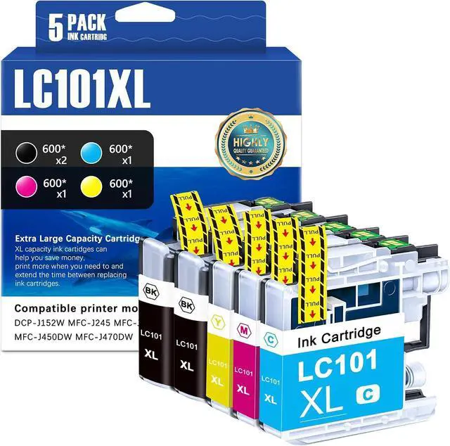 Main image of SFINK LC101XL Ink Cartridge High Yield 5-Pack Replacement for Brother LC101 LC103 LC103XL Ink Cartridges Compatible with MFC-J245 MFC-J285DW MFC-J450DW MFC-J470DW Printer (BK/C/M/Y)