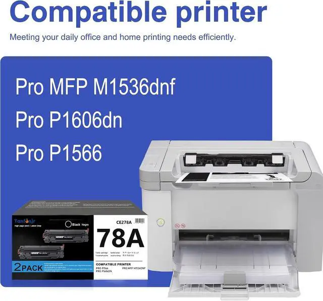 Alt view image 2 of 7 - 78A CE278A Toner Cartridge Compatible Replacement for HP 78A CE278A, Work for LaserJet Pro P1606dn P1560 P1606 P1566 P1568 P1569 P1600 Printer (Black, 2-Pack)