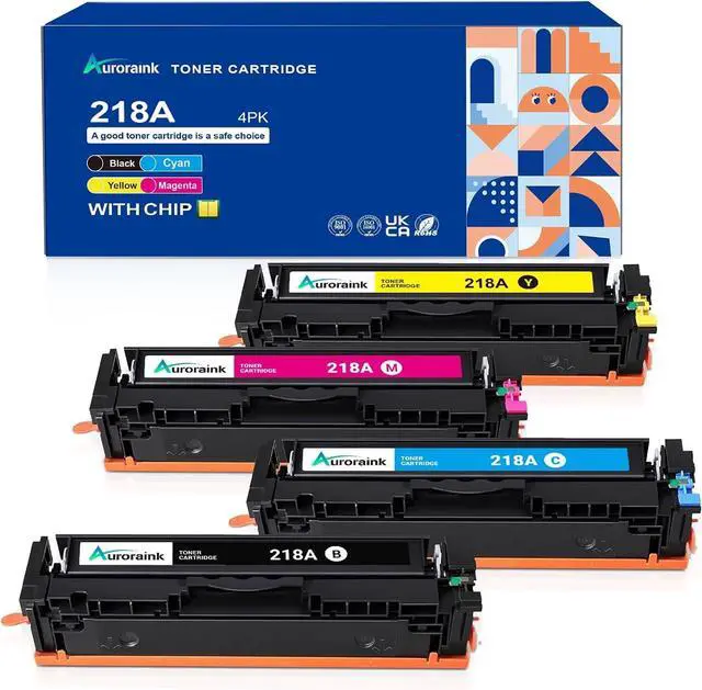 Main image of 218A Toner Cartridges with Chip Replacement for HP W2180A 218A Toner Cartridges for Color LaserJet Pro 3201dw MFP 3301fdw 3301cdw 3301sdw Printer ( 4 Pack, Black Cyan Yellow Magenta)