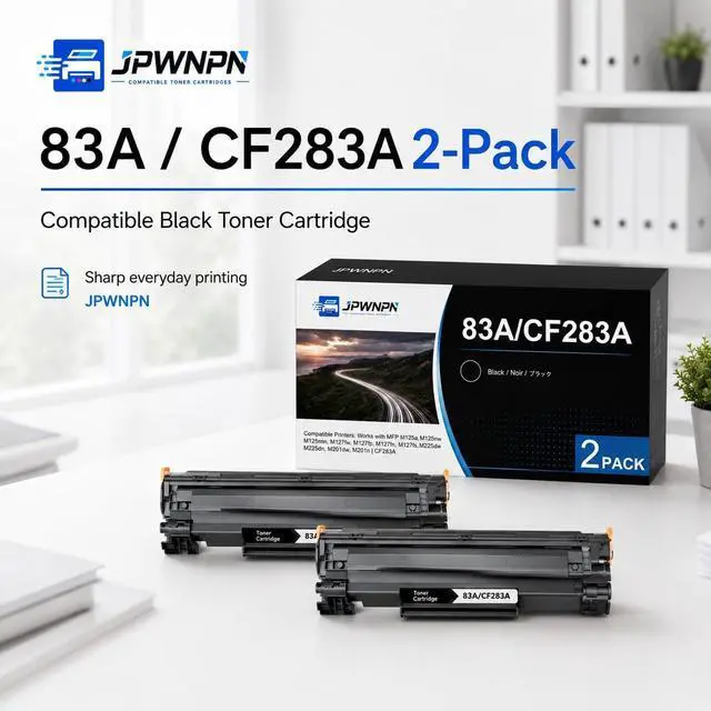 Alt view image 2 of 7 - 83A Black Toner 2Pack with New Chip High Page Yield 3000