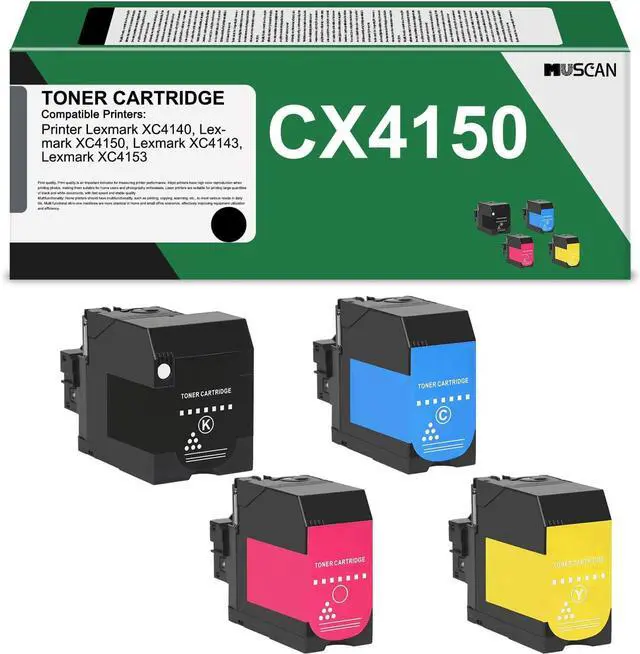 Main image of XC4140 XC4150 XC4143 XC4153 High Yield Color Toner Cartridge, Replacement Compatible for Lexmark Laser Printer, 20000 Pages Black, 13000 Pages Cyan Yellow Magenta