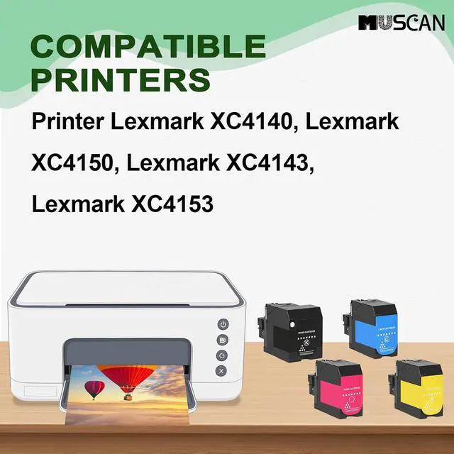 Alt view image 2 of 7 - XC4140 XC4150 XC4143 XC4153 High Yield Color Toner Cartridge, Replacement Compatible for Lexmark Laser Printer, 20000 Pages Black, 13000 Pages Cyan Yellow Magenta