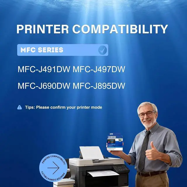 Alt view image 2 of 7 - SFINK LC3011XL Ink Cartridges 4-Pack (BK/C/M/Y) High Yield Replacement for Brother LC3011 LC3013 LC3013XL Ink Cartridges Work with MFC-J491DW MFC-J497DW MFC-J690DW MFC-J895DW Printer